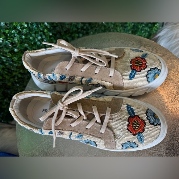 FREE PEOPLE | VIEW FROM THE TOP - SAND fully beaded sneakers - Picture 9 of 14